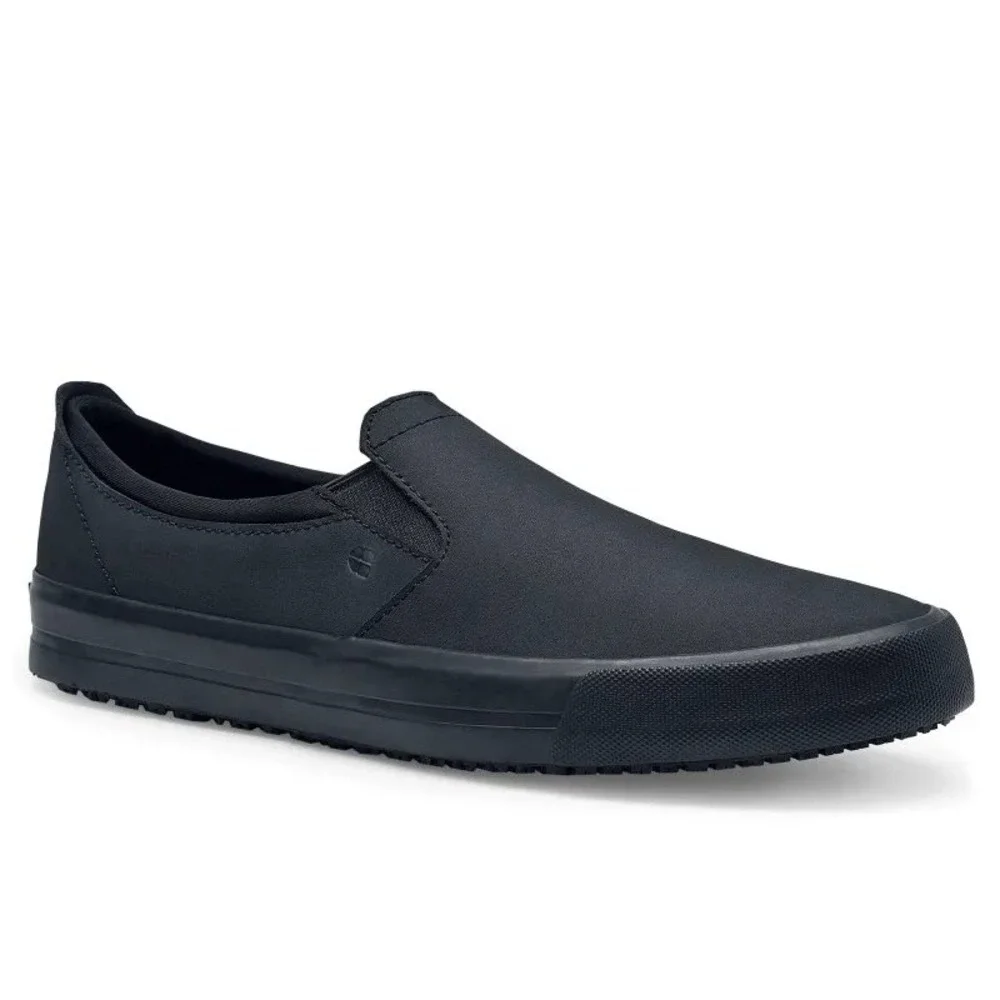 Shoes For Crews Ollie II Black Leather Slip On SR Work Shoes 34257 M-5 W-6.5 NEW
